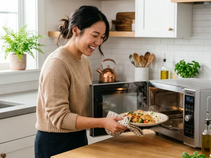 在廚房用微波爐做出美味的料理